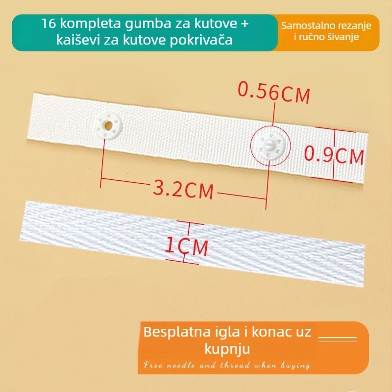 Navlaka za deku s četiri ugla sigurnosne trake, plosne pamučne trake, Pima pamuk, tie-dye otisak, moderni minimalistički stil