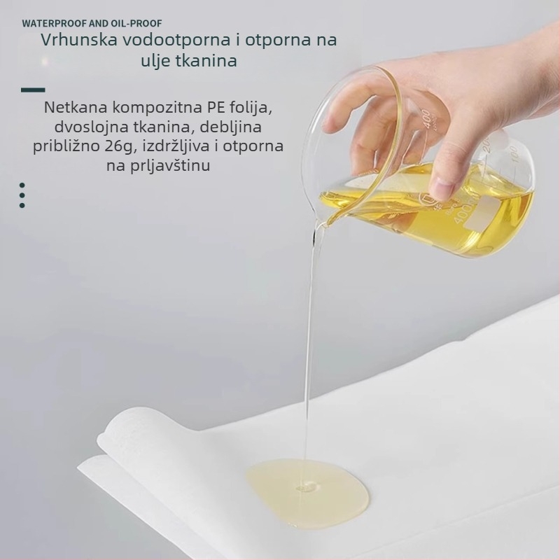 Jednokratna posteljina za salone ljepote, prozračna, debela, vodootporna i otporna na ulja, za masažni krevet s otvorima, od netkane tkanine