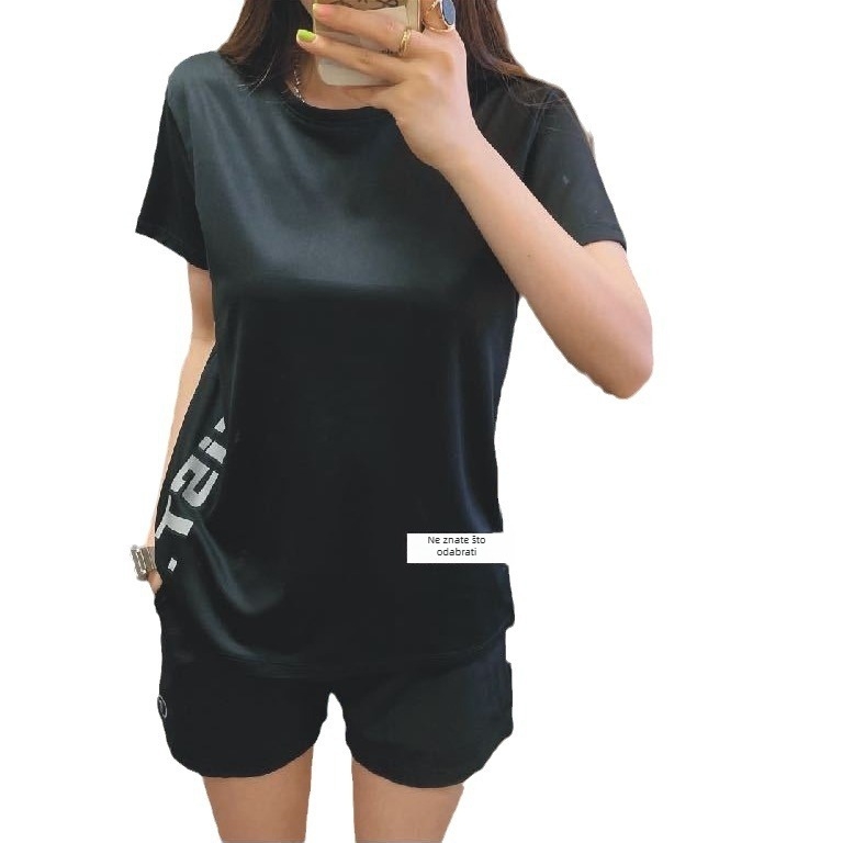 Ženski dvodijelni sportski set od ice silk materijala s brzim sušenjem, lagani top i šorc za trčanje, jogu i opuštanje