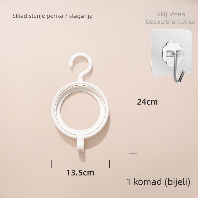 Zidni vješalica za kapu s višestrukim redovima kukica, moderni minimalistički dizajn, materijal PP, nosivost 2 kg