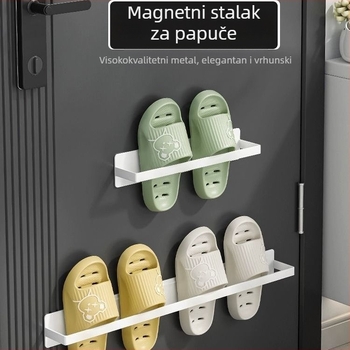 Polica za cipele od karbon čelika, zidna magnetska, 1 etaža, za vrata, spavaću i kupaonicu, bez bušenja