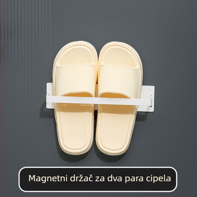 Polica za cipele od karbon čelika, zidna magnetska, 1 etaža, za vrata, spavaću i kupaonicu, bez bušenja