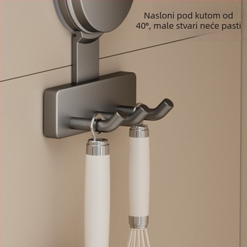 Kuhinjski vješalice s vakuum držačima — ABS, više redova, moderni minimalistički stil, nosivost 5–10 kg