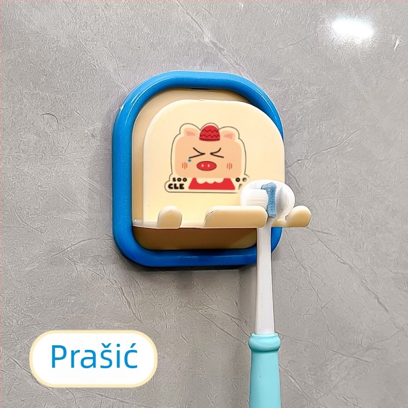 Držač četkica za zube, zidni bez bušenja, za dječje električne četkice, kupaonica, plastični