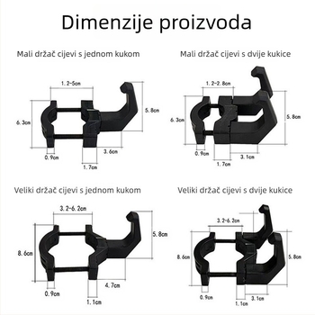 Keyma ABS dvostruki kuka, minimalistički moderni dizajn, nosivost 1-3 kg