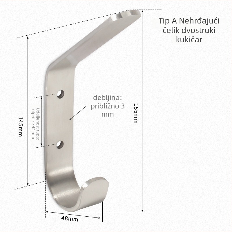 Kuka od nehrđajućeg čelika za kupaonicu i kuhinju – jednostavna kuka, moderni minimalistički stil