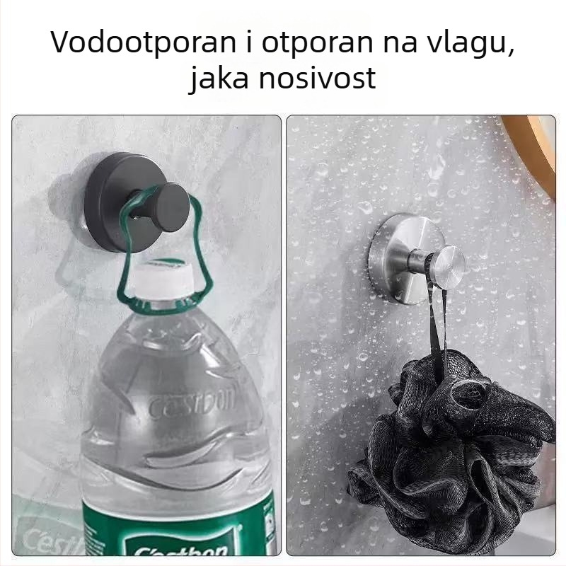 Kuka od nehrđajućeg čelika s vakuumskim držačem, bez bušenja, bez čavlića, za spavaću sobu i kupaonicu, skandinavski minimalistički dizajn