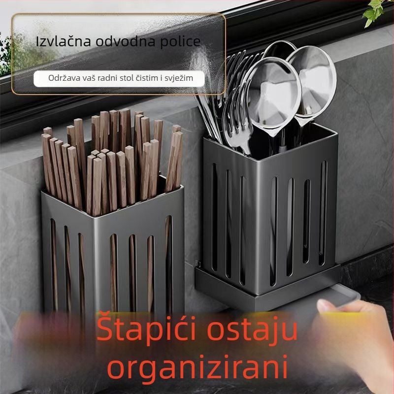 Zidna posuda za odvod kuhinjskih pribora, PP materijal, model 111000223