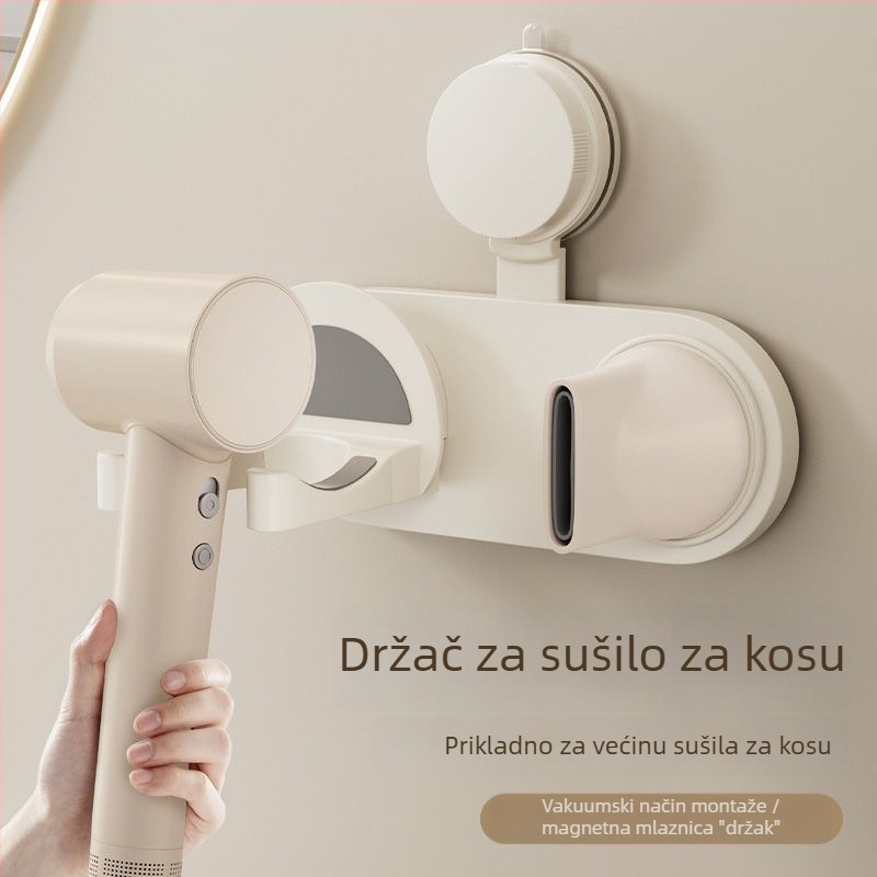 Plastični držač sušila za kosu sa usisnom čašicom, zidna montaža, perforiran dizajn, CE certifikat, šifra proizvoda Pxx695738122989