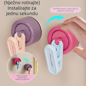 Rotirajući držač za skladištenje s usisnom čašom — plastika, jedan kuk, nosivost 0–1 kg, lansiran 2024.