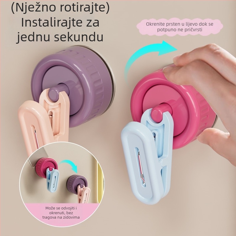 Rotirajući držač za skladištenje s usisnom čašom — plastika, jedan kuk, nosivost 0–1 kg, lansiran 2024.