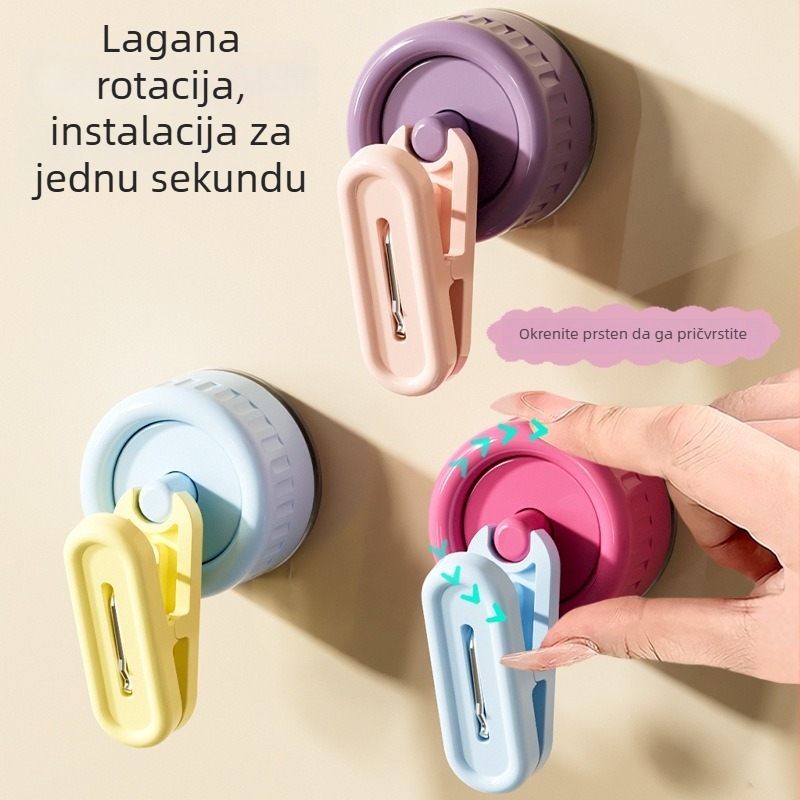 Rotirajući držač za skladištenje s usisnom čašom — plastika, jedan kuk, nosivost 0–1 kg, lansiran 2024.