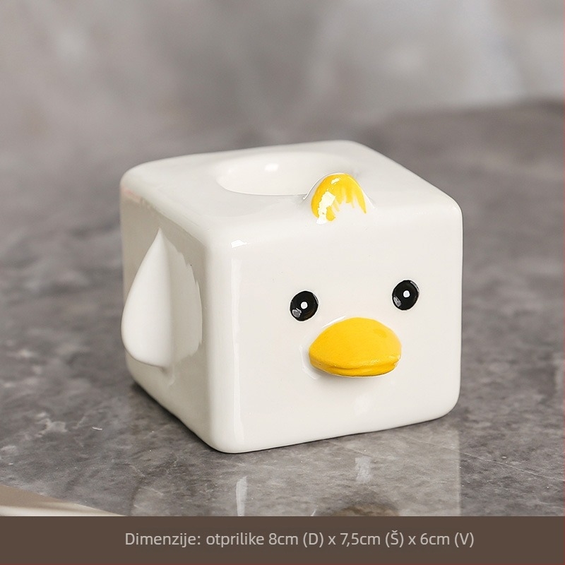 Keramički držač četkica i paste za zube, zidni, bez bušenja, kupaonica, dizajn patke