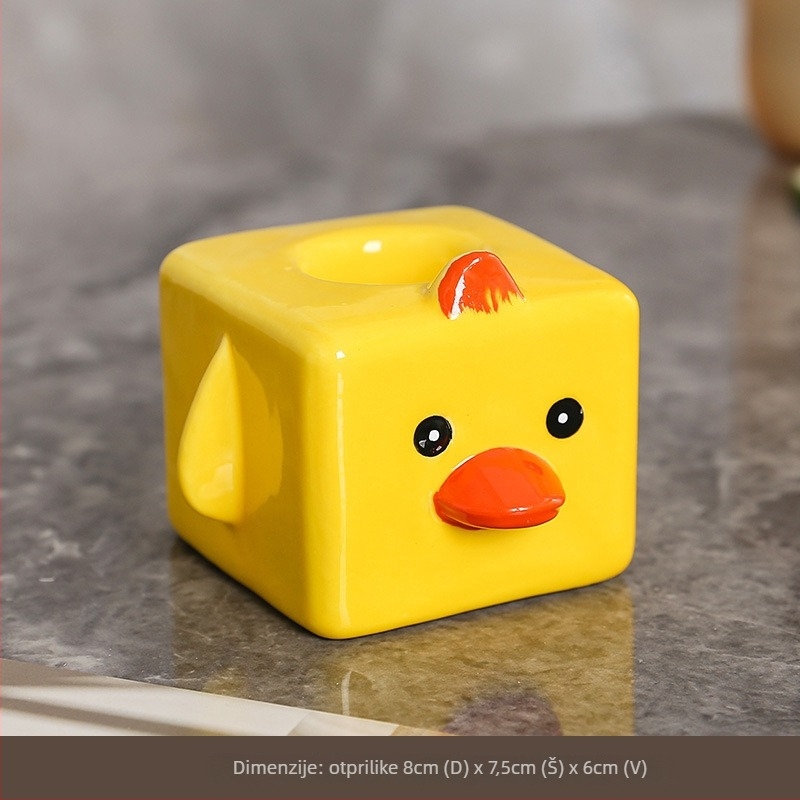 Keramički držač četkica i paste za zube, zidni, bez bušenja, kupaonica, dizajn patke