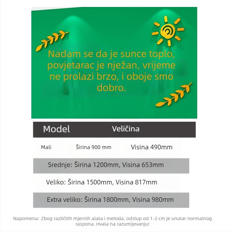 Hope tekst 3D acrilna naljepnica za zid, nordični stil, vodootporna, krajolik uzorak, za dnevni boravak