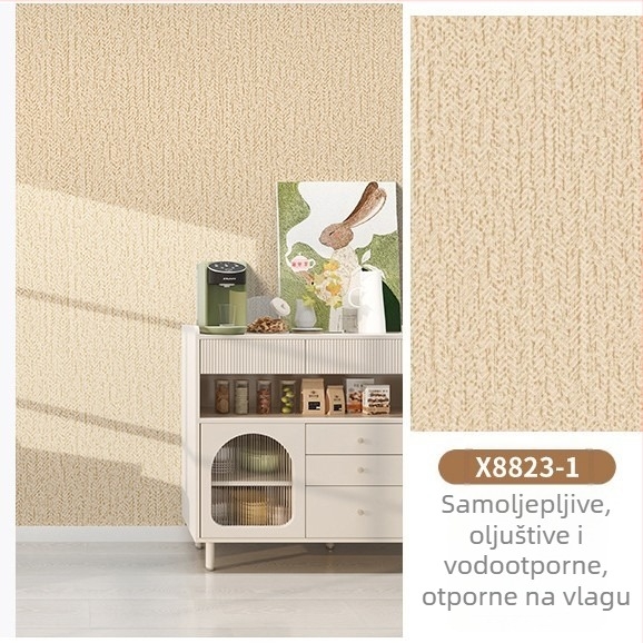 PVC zidni omotač — vodootporna, samoljepljiva, sastav: PVC izvorni film + sloj samolijepljiv + papir za otpuštanje; Brand Fudi