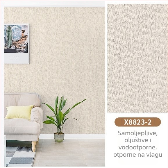 PVC zidni omotač — vodootporna, samoljepljiva, sastav: PVC izvorni film + sloj samolijepljiv + papir za otpuštanje; Brand Fudi