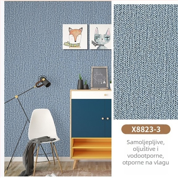 PVC zidni omotač — vodootporna, samoljepljiva, sastav: PVC izvorni film + sloj samolijepljiv + papir za otpuštanje; Brand Fudi