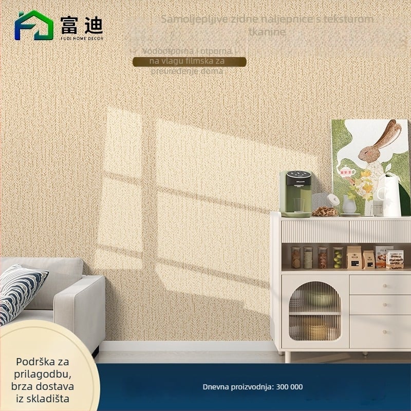 PVC zidni omotač — vodootporna, samoljepljiva, sastav: PVC izvorni film + sloj samolijepljiv + papir za otpuštanje; Brand Fudi