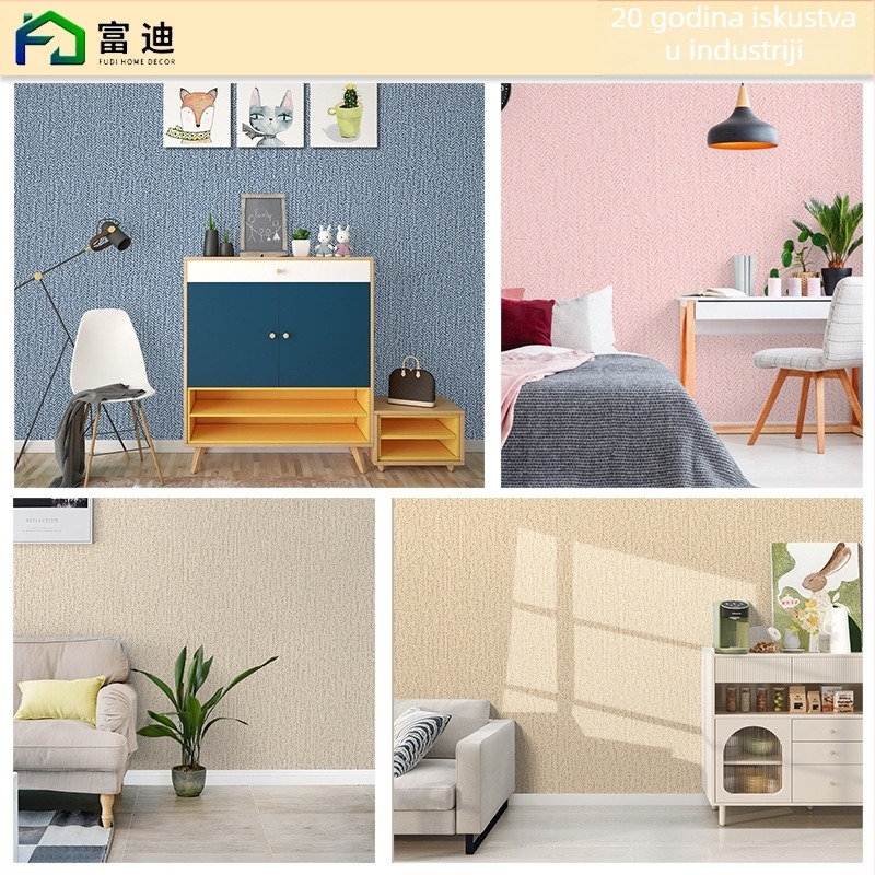 PVC zidni omotač — vodootporna, samoljepljiva, sastav: PVC izvorni film + sloj samolijepljiv + papir za otpuštanje; Brand Fudi