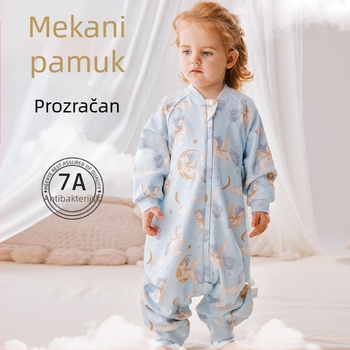 Dječja spavaća vreća s razdvojenim nogama, Klasa A, dvostruki sloj, 100% pamuk, za sve sezone