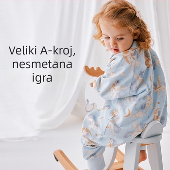 Dječja spavaća vreća s razdvojenim nogama, Klasa A, dvostruki sloj, 100% pamuk, za sve sezone