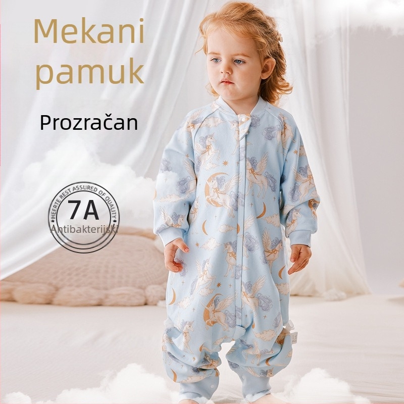 Dječja spavaća vreća s razdvojenim nogama, Klasa A, dvostruki sloj, 100% pamuk, za sve sezone