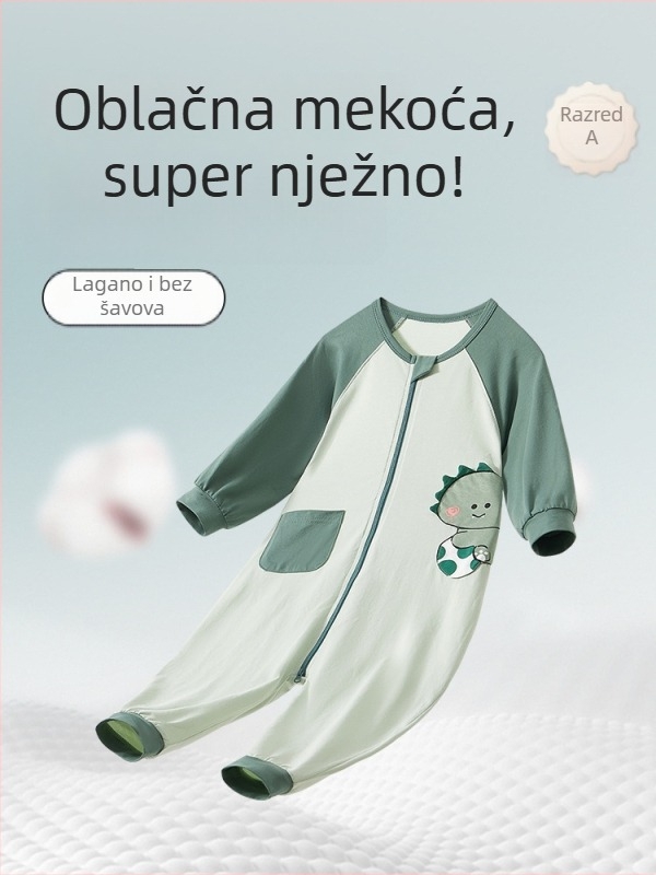 Dječja jednodijelna pidžama za kućnu upotrebu, unisex, proljeće-ljeto, 95% pamuk, karikatura uzorak, odvodi vlagu