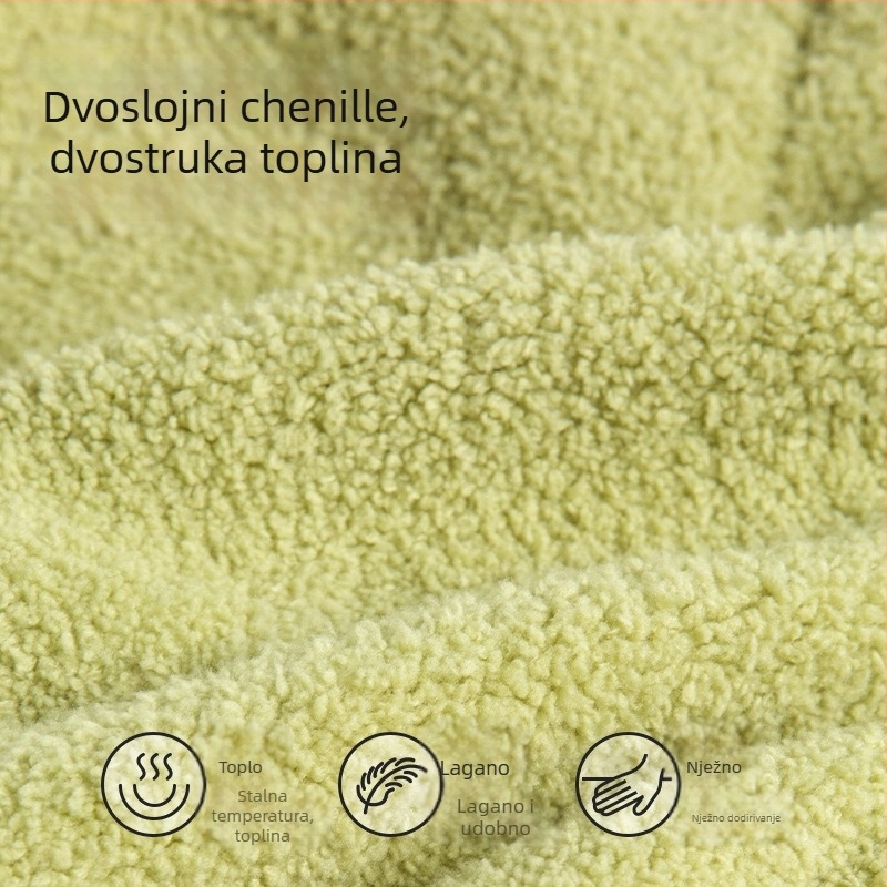 Dječji bezrukavni spavaći vreća od chenille, stil prsluka, topao za jesen i zimu, jednodjelni noćni kombinezon