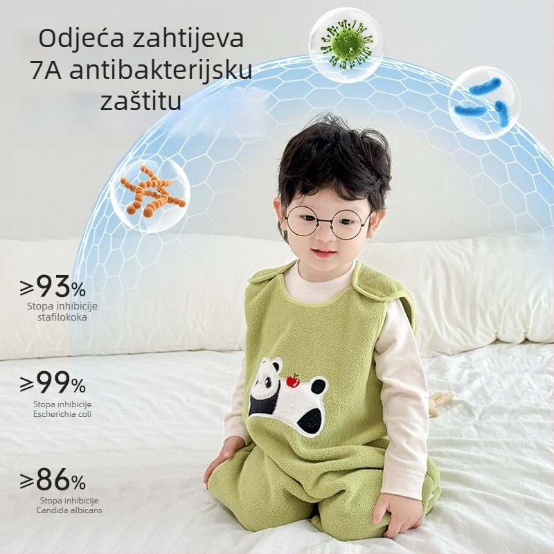 Dječji bezrukavni spavaći vreća od chenille, stil prsluka, topao za jesen i zimu, jednodjelni noćni kombinezon