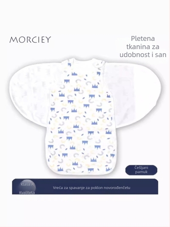 Vreća za spavanje za bebe s odvojivim rukavima i pamukovim zavojem – lagana ljetna verzija