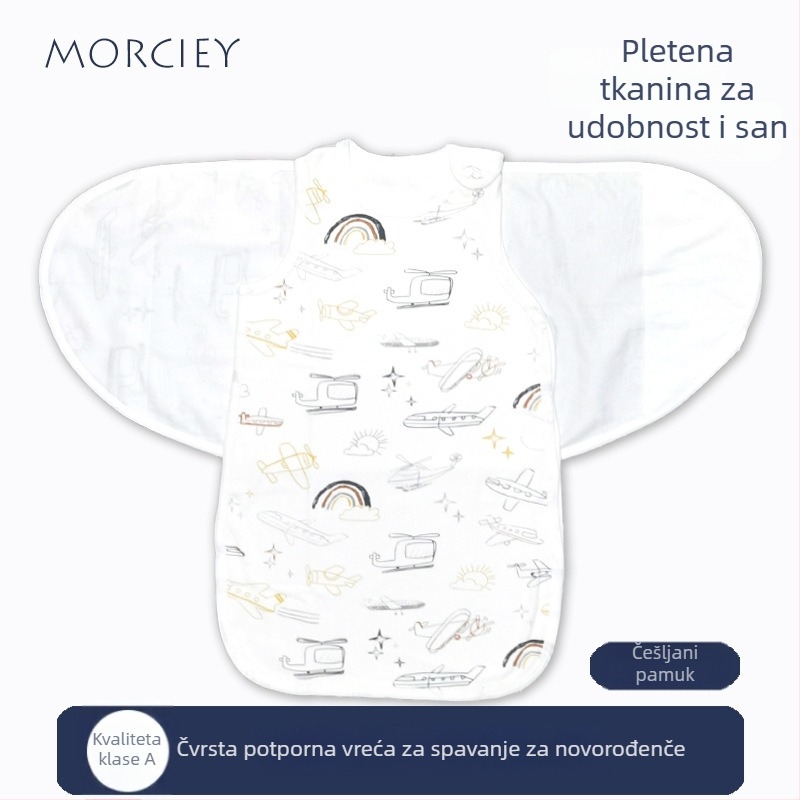 Vreća za spavanje za bebe s odvojivim rukavima i pamukovim zavojem – lagana ljetna verzija