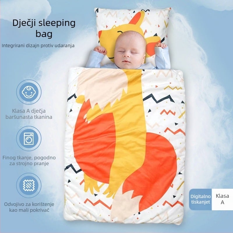 Dječja spavaća vreća s razdvojenim dizajnom, crtić uzorak, podstava 95% pamuk, punilo poliester, duljina 95 cm