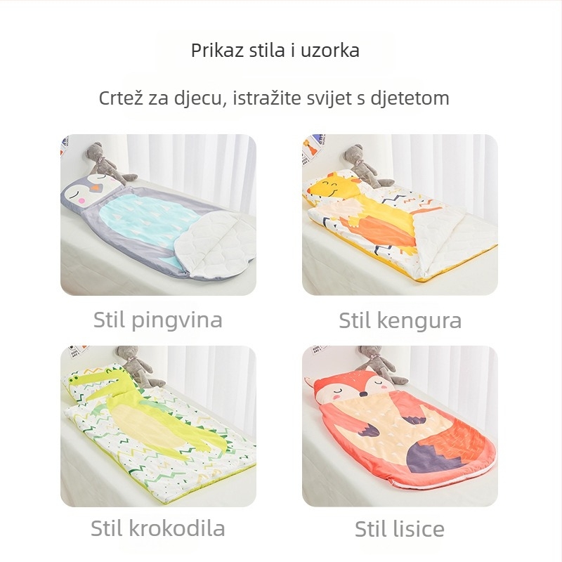 Dječja spavaća vreća s razdvojenim dizajnom, crtić uzorak, podstava 95% pamuk, punilo poliester, duljina 95 cm