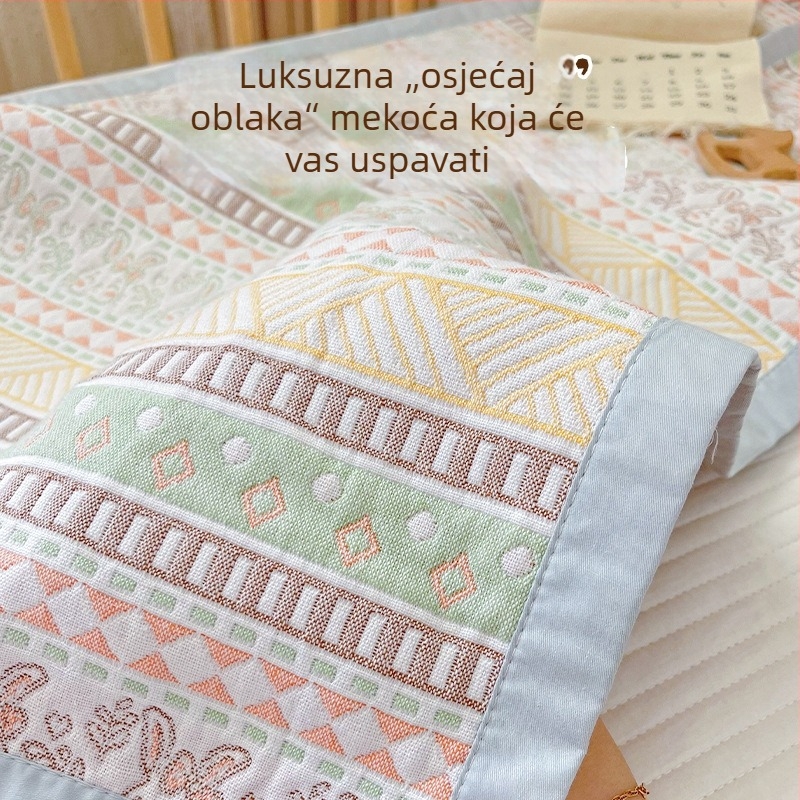 Dječji ljetni madrac od pamučne gaze, mekan, upija znoj i prozračan. Za dojenčad 0–12 mjeseci.