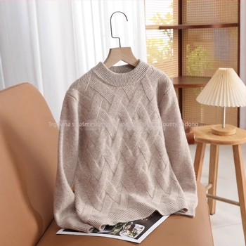 Dječji vuneni džemper s polu visokim ovratnikom, debela 100% vuna, dugi rukav