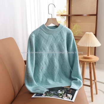 Dječji vuneni džemper s polu visokim ovratnikom, debela 100% vuna, dugi rukav