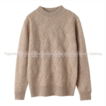 Dječji vuneni džemper s polu visokim ovratnikom, debela 100% vuna, dugi rukav