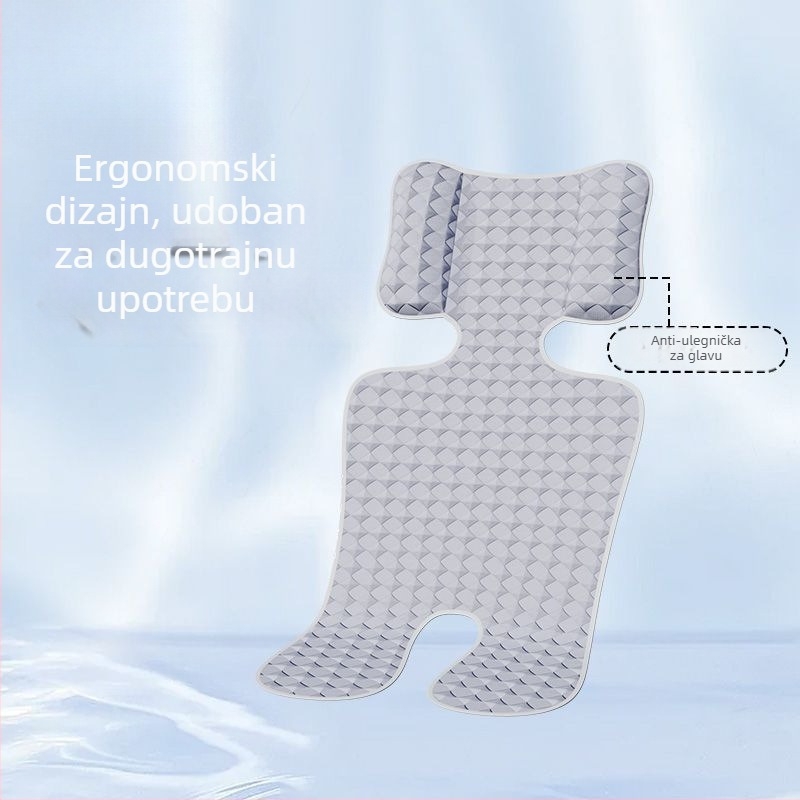 Podmetač za dječji kolica i autosjedalicu — prozračna ice silk tkanina (viskozna vlakna), za novorođenčad, ljetna upotreba