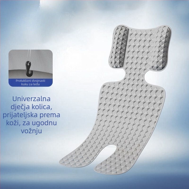 Podmetač za dječji kolica i autosjedalicu — prozračna ice silk tkanina (viskozna vlakna), za novorođenčad, ljetna upotreba