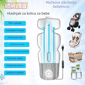 Ankeyue platneni električni ventilacijski madrac za dječji auto sjedalicu i kolica – prozračna sigurnosna podloga za bebe 1–3 godine