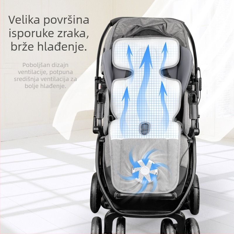 Ankeyue platneni električni ventilacijski madrac za dječji auto sjedalicu i kolica – prozračna sigurnosna podloga za bebe 1–3 godine