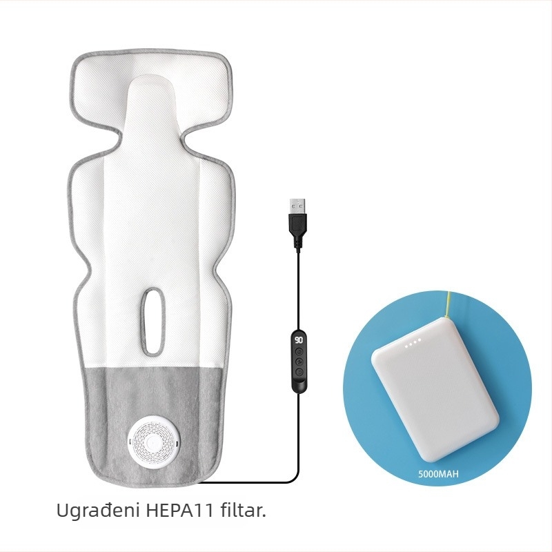 Ankeyue platneni električni ventilacijski madrac za dječji auto sjedalicu i kolica – prozračna sigurnosna podloga za bebe 1–3 godine