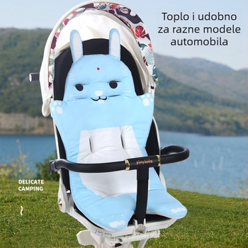 Pamučna podloga za kolica i dječji stol za jelo, dvostrano preklopna, mekana i prozračna, za djecu od 0 do 5 godina