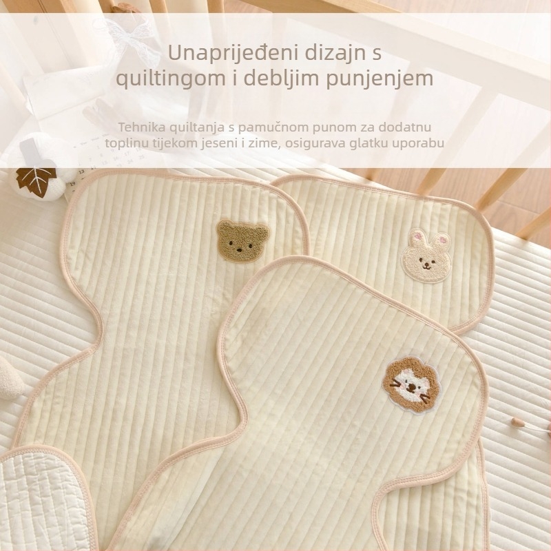 Mat za kolica za bebe – jesen/zima debeli jastuk; gornji sloj beba velur (100% poliester), srednji sloj svila floss (100% poliester), donji sloj 100% pamuk; pogodno za djecu 0-1 godina