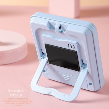 Višenamjenski timer i budilica s LCD zaslonom, kvadratno ABS kućište, elektronički pogon, alarmna funkcija