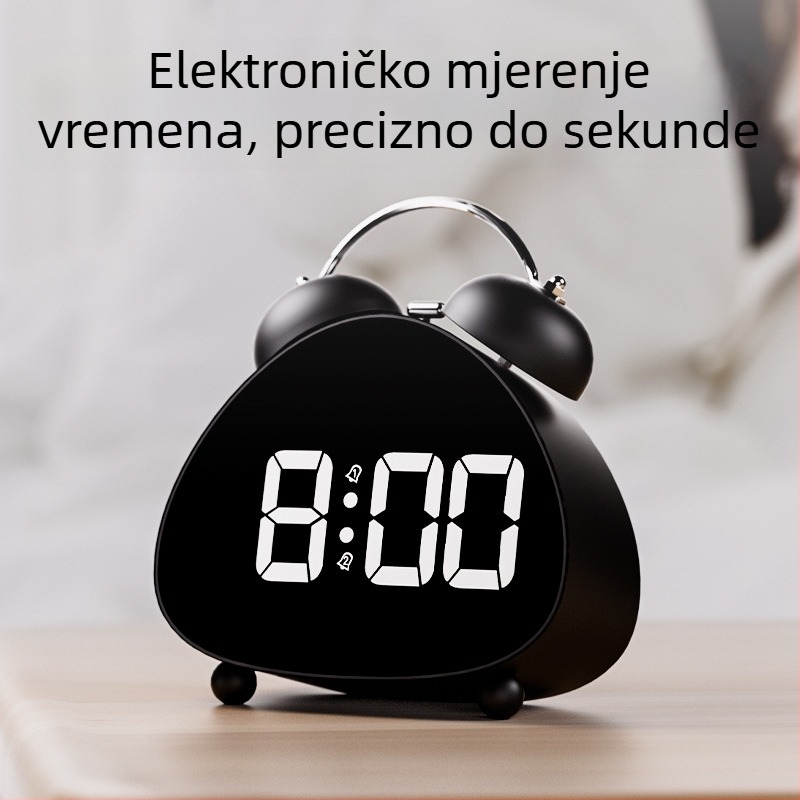 Budilnik s LED digitalnim zaslonom | Napajan baterijom | Elektronički pogon | 24-satni prikaz | Snažan zvuk alarma