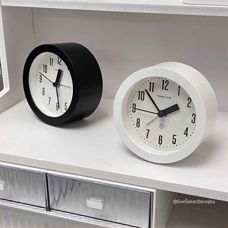 Unique stolni sat, jednostranični zaslon, napajanje suhom baterijom, brojčanik od smole, kućište od MDF+PVC, jednostavan i moderan stil