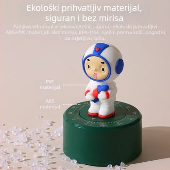 Crtić timer s elektroničkim pogonom, pokazivačkim zaslonom, kućište od PVC mekane gume + ABS, prilagođeni logo, pogodan za dnevni boravak, spavaću sobu, ured, učenje i kuhinju