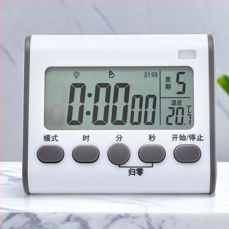 Fanhe Baterijski kuhinjski tajmer s alarmom – magnetsko zidno montiranje, LCD zaslon, elektronički mehanizam, alarm i kronograf